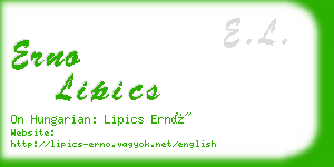 erno lipics business card